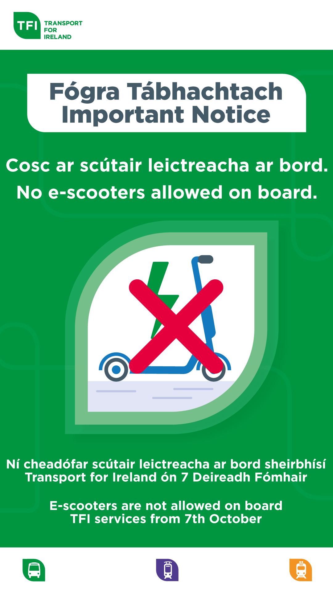 No E-scooter allowed poster